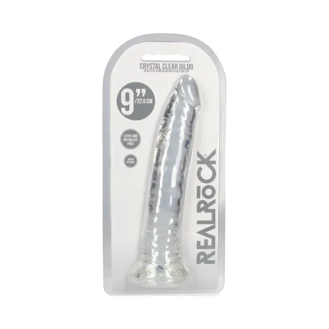9 Inch RealRock Clear Suction Cup Dildo