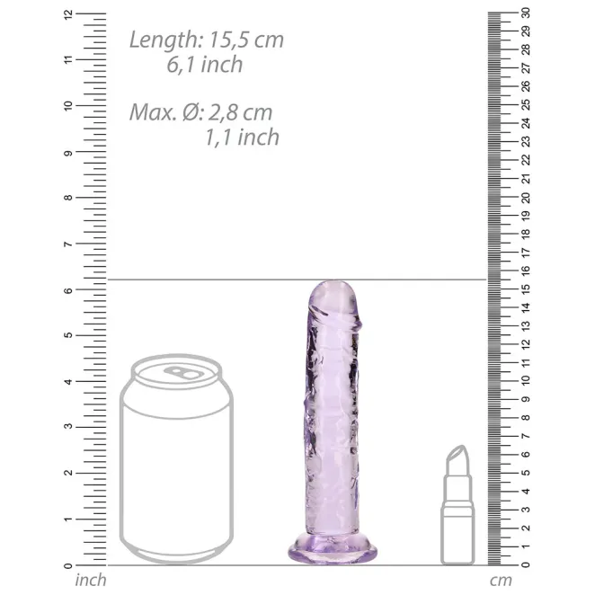 6 Inch RealRock Suction Cup Dildo Purple