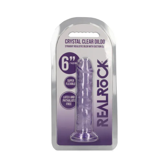 6 Inch RealRock Suction Cup Dildo Purple