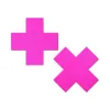 Pastease Plus X: Neon Pink Day-Glow Lycra Cross Nipple Pasties (84086) by Pastease | Pasties | SlipDix.com Pastease Plus X: Neon Pink Day-Glow Lycra Cross Nipple Pasties (84086) | SlipDix.com