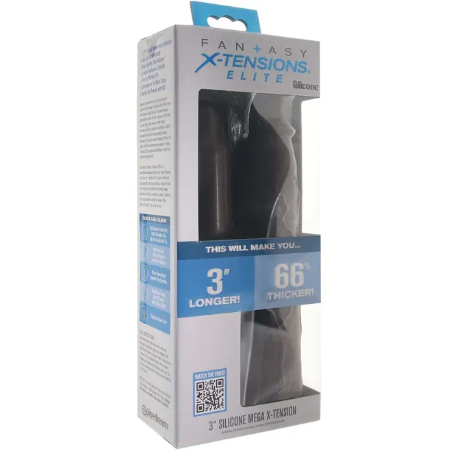 X-tensions Elite 9 in. Silicone Mega Extension Sleeve with 3 in. Extender Brown