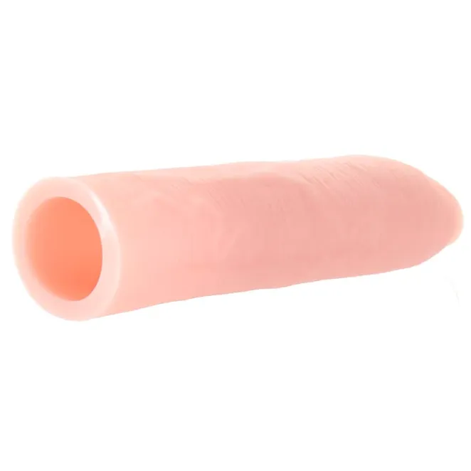 X-tensions Elite Uncut 7 in. Open-Ended Silicone Enhancement Sleeve Beige