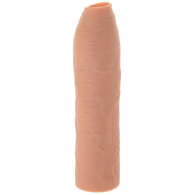 X-tensions Elite Uncut 7 in. Open-Ended Silicone Enhancement Sleeve Tan