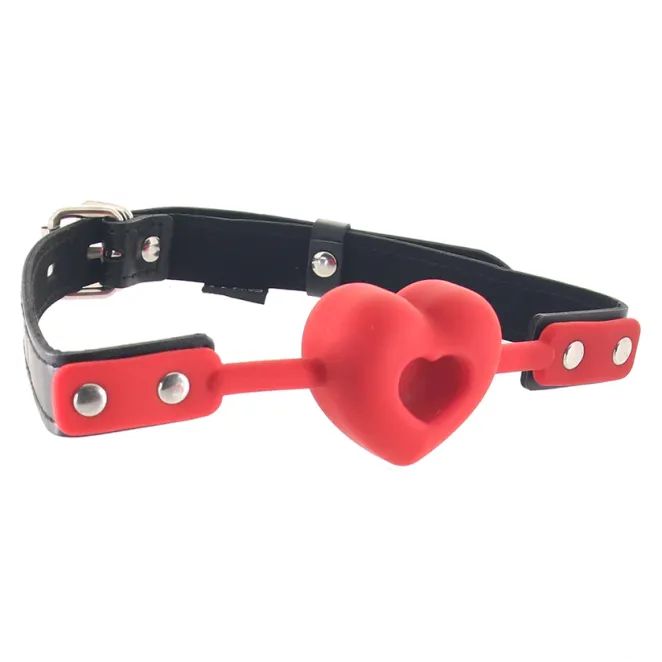Amor Breathable Heart-Shaped Silicone Ball Gag Red