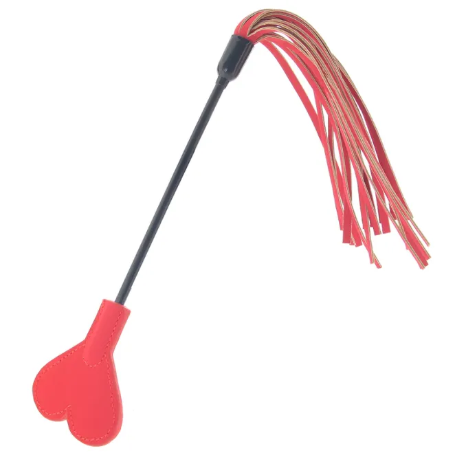 Amor Crop Heart-Shaped Dual-Ended Flogger Red