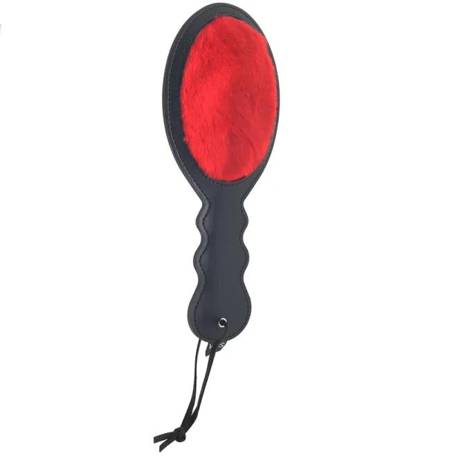 Amor Dual-Sided Paddle Red Faux Fur & Faux Leather