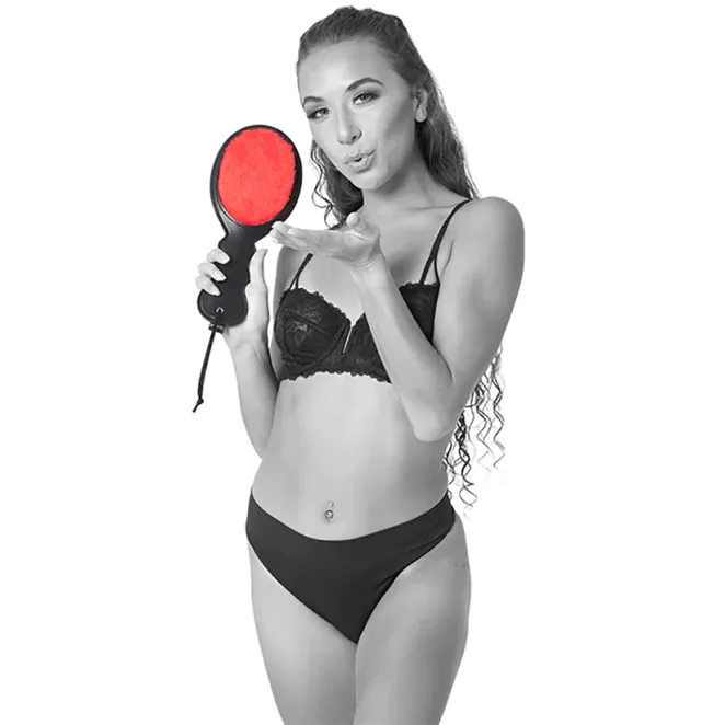 Amor Dual-Sided Paddle Red Faux Fur & Faux Leather