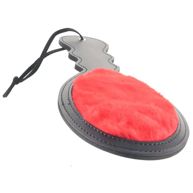Amor Dual-Sided Paddle Red Faux Fur & Faux Leather