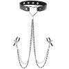 Amor Adjustable Collar with Nipple Clamps Black Amor Adjustable Collar with Nipple Clamps Black