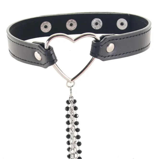 Amor Adjustable Collar with Nipple Clamps Black