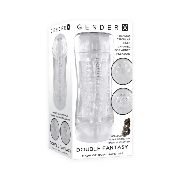 Double Fantasy Dual Entry Stroker Clear Double Fantasy Dual Entry Stroker Clear