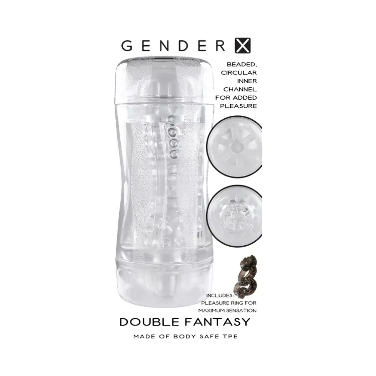 Double Fantasy Dual Entry Stroker Clear Double Fantasy Dual Entry Stroker Clear