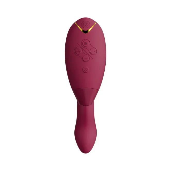 Womanizer Duo 2 Rechargeable Silicone G-Spot and Clitoral Stimulator Wine Red