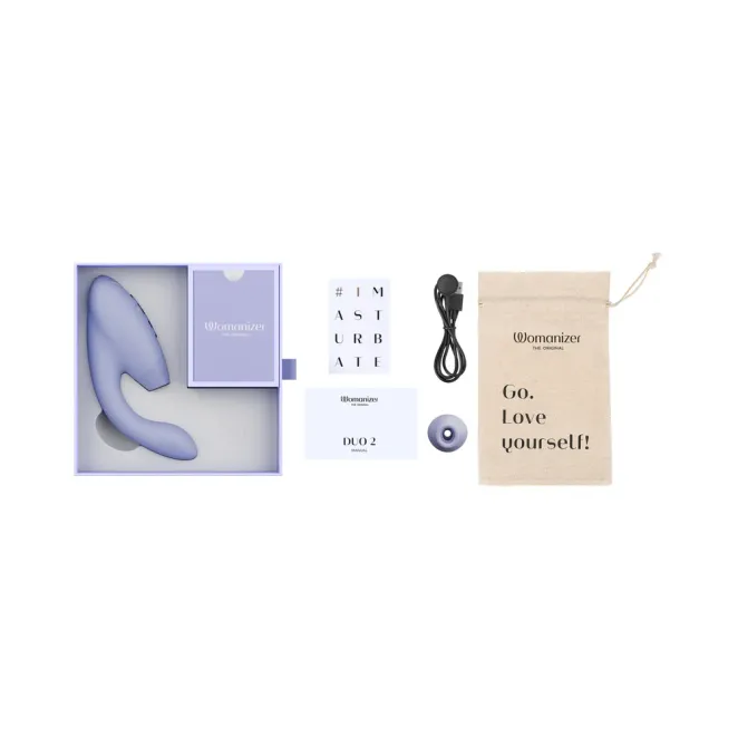 Womanizer Duo 2 Rechargeable Silicone G-Spot and Clitoral Stimulator Purple