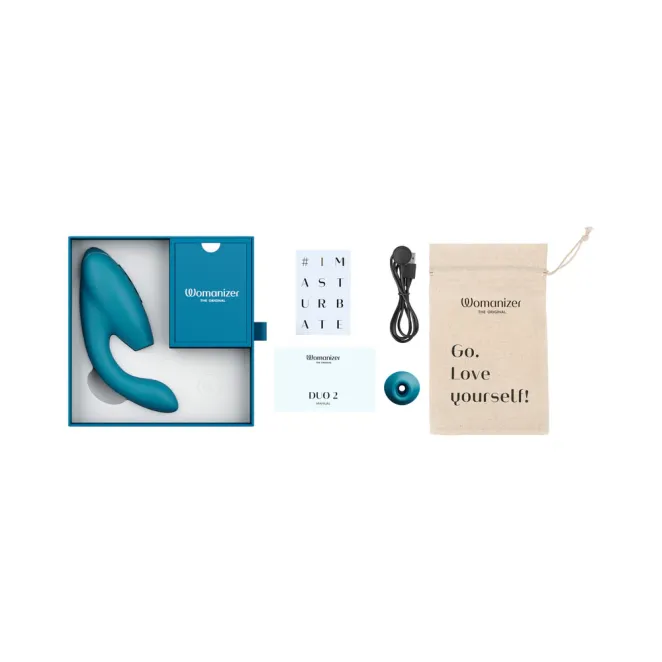 Womanizer Duo 2 Rechargeable Silicone G-Spot and Clitoral Stimulator Teal