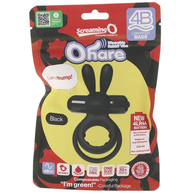Vibrating Rabbit Double Cock Ring Black