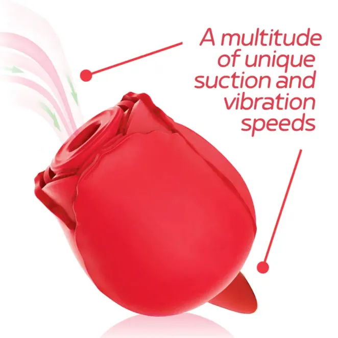 Wild Rose Sucking and Licking Rose Vibrator with Tongue Red