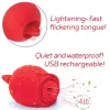 Wild Rose Sucking and Licking Rose Vibrator with Tongue Red