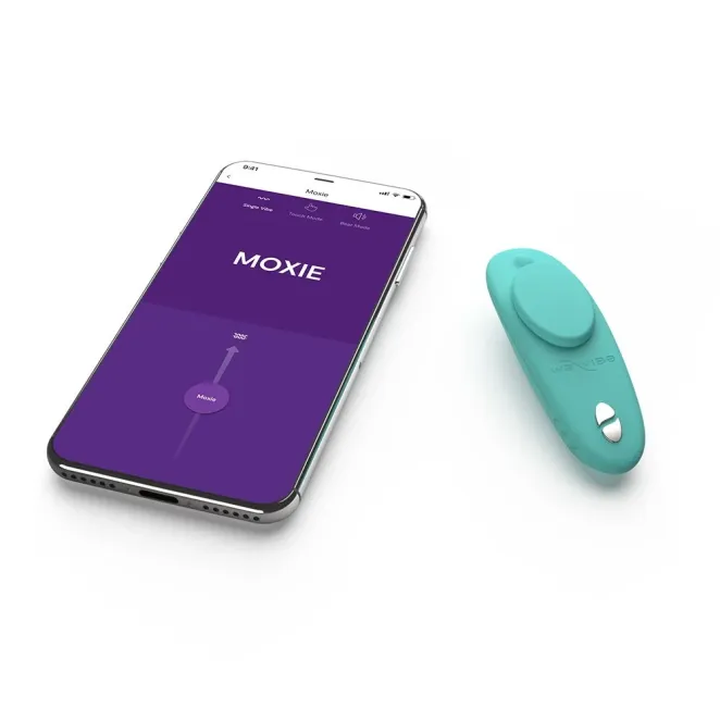 We-Vibe Moxie+ Remote-Controlled Silicone Wearable Clitoral Vibrator Aqua