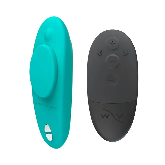 We-Vibe Moxie+ Remote-Controlled Silicone Wearable Clitoral Vibrator Aqua