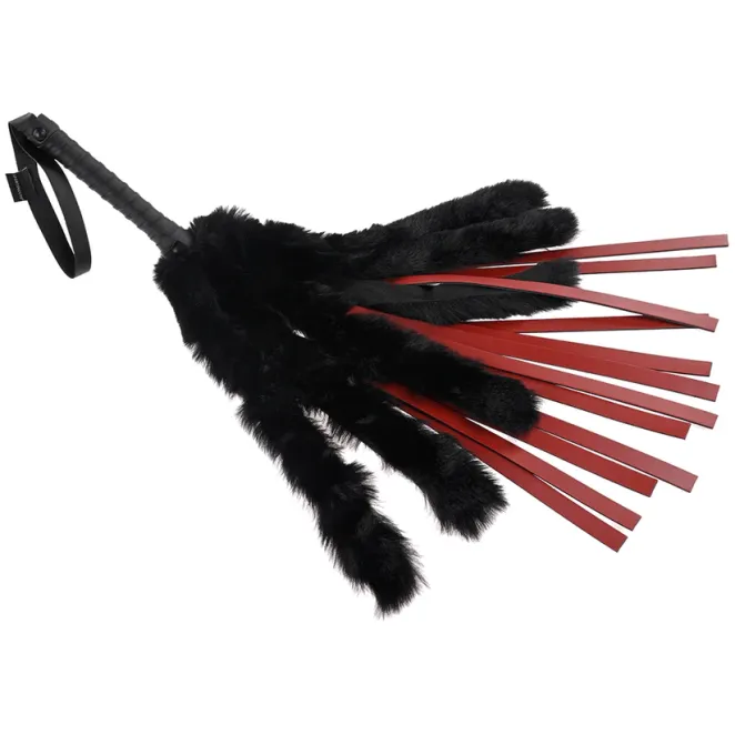 Faux Fur Flogger with Faux Leather Strands