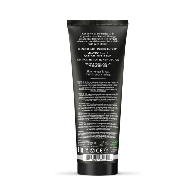 Wicked Stripped + Bare Unscented Sensual Massage Cream 4 oz. Wicked Stripped + Bare Unscented Sensual Massage Cream 4 oz.