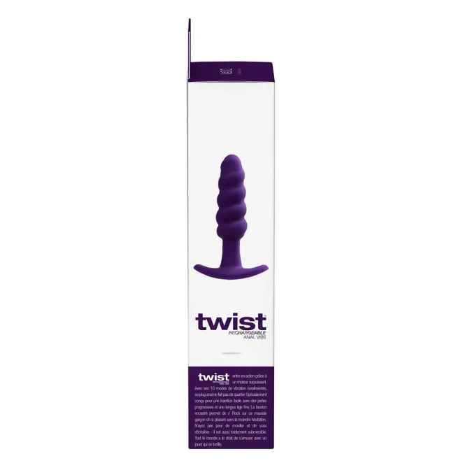 VeDO Twist Silicone Vibrating Butt Plug Purple