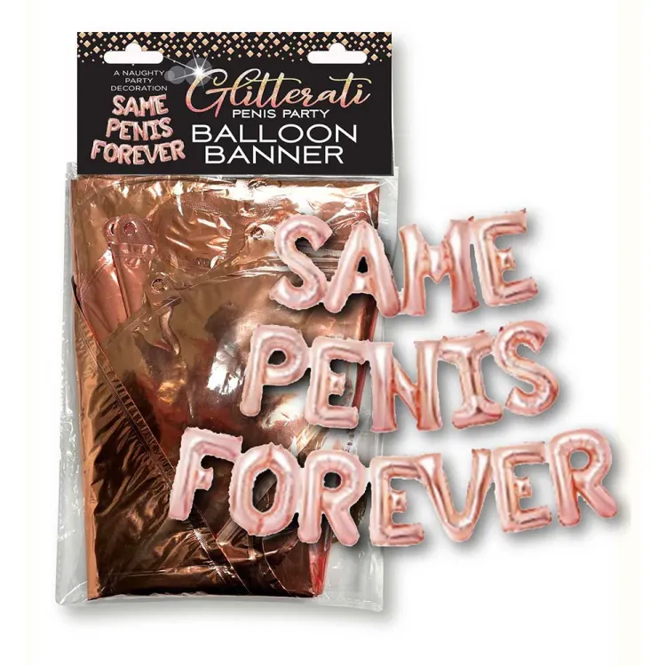 Glitterati Penis Party Same Penis Forever Balloon Banner (84995) by Little Genie Productions | Bachelorette Party Gifts | SlipDix.com Glitterati Penis Party Same Penis Forever Balloon Banner (84995) | SlipDix.com
