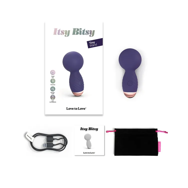 Itsy Bitsy Mini Wand Vibrator Midnight Indigo