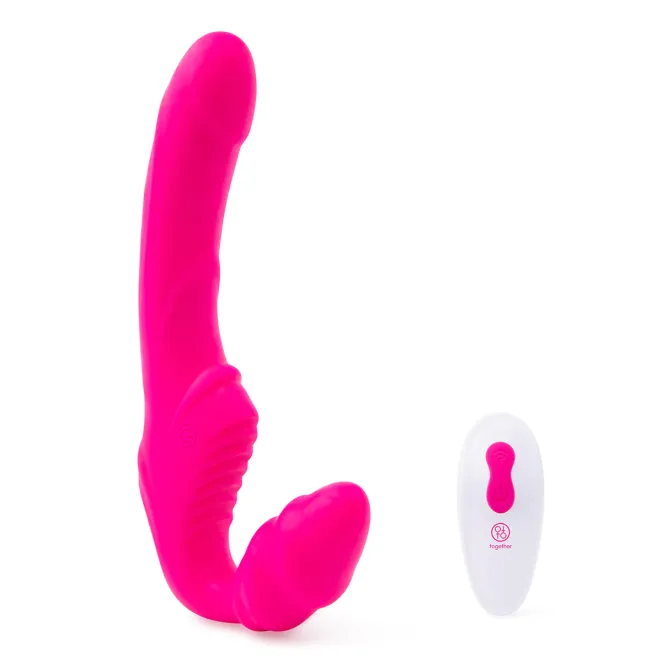 Together Toy Posable Rechargeable Vibrating Strapless Strap-On