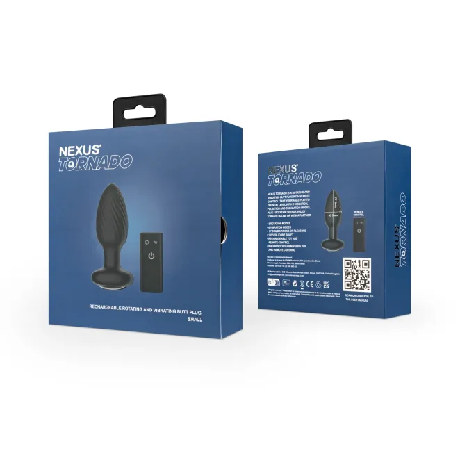 Nexus Tornado Remote-Controlled Rotating & Vibrating Textured Butt Plug
