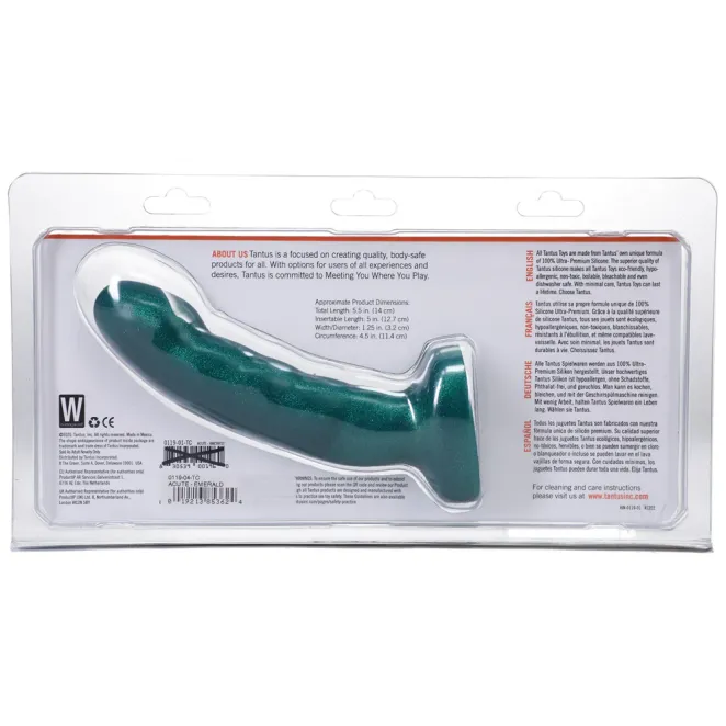 5 Inch Acute Curved Silicone Dildo Medium-Firm Emerald