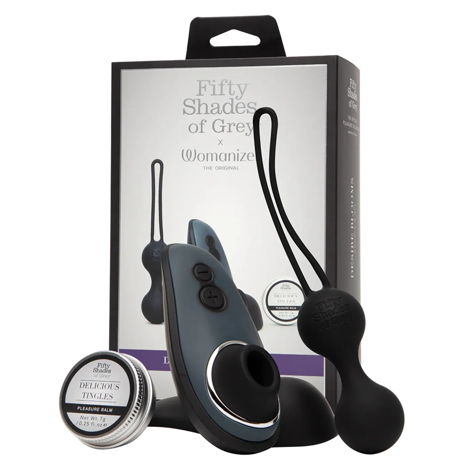 Fifty Shades of Grey x Womanizer Desire Blooms Clitoral & Kegel Kit Black