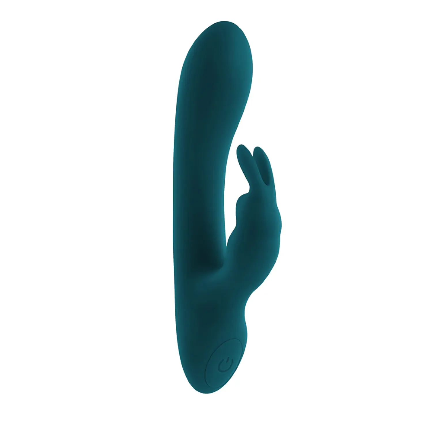 lil rabbit silicone mini dual stim vibrator deep teal