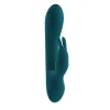 lil rabbit silicone mini dual stim vibrator deep teal