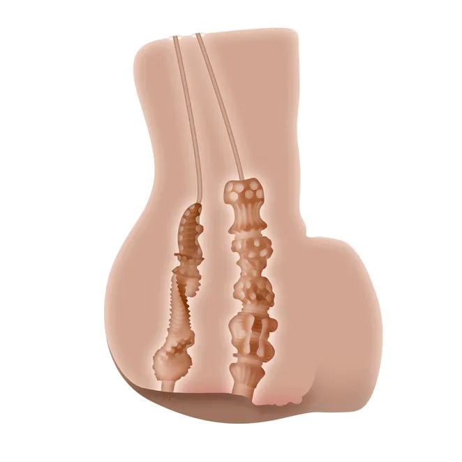 Rear Beauty Sucking & Vibrating Masturbator Light