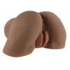 Rear Beauty Remote-Controlled Vibrating Sucking Dual Entry Masturbator Dark