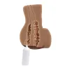 Rear Beauty Remote-Controlled Vibrating Sucking Dual Entry Masturbator Dark