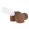 Rear Beauty Remote-Controlled Vibrating Sucking Dual Entry Masturbator Dark