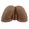 Rear Beauty Remote-Controlled Vibrating Sucking Dual Entry Masturbator Dark