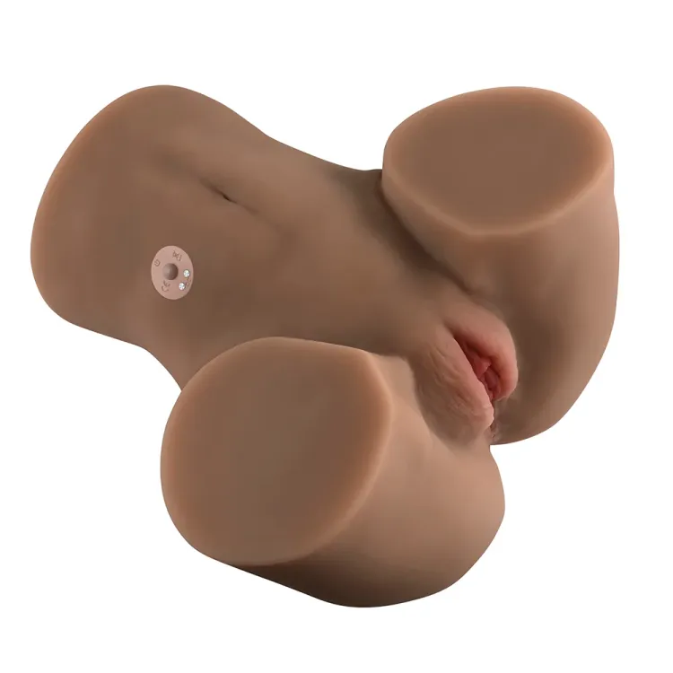 Rear Beauty Remote-Controlled Vibrating Sucking Dual Entry Masturbator Dark