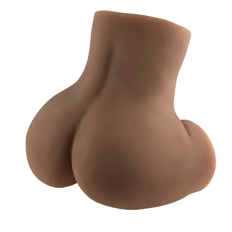 Rear Beauty Remote-Controlled Vibrating Sucking Dual Entry Masturbator Dark