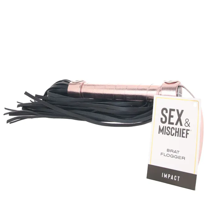 Brat Faux Leather Flogger with Wrist Loop