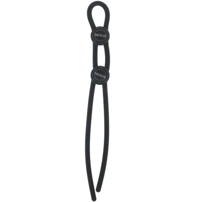 Nexus Forge Adjustable Silicone Cock and Ball Lasso Ring Black