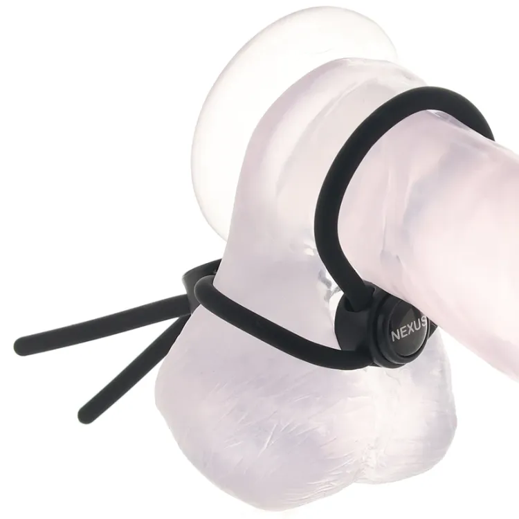 Nexus Forge Adjustable Silicone Cock and Ball Lasso Ring Black Nexus Forge Adjustable Silicone Cock and Ball Lasso Ring Black