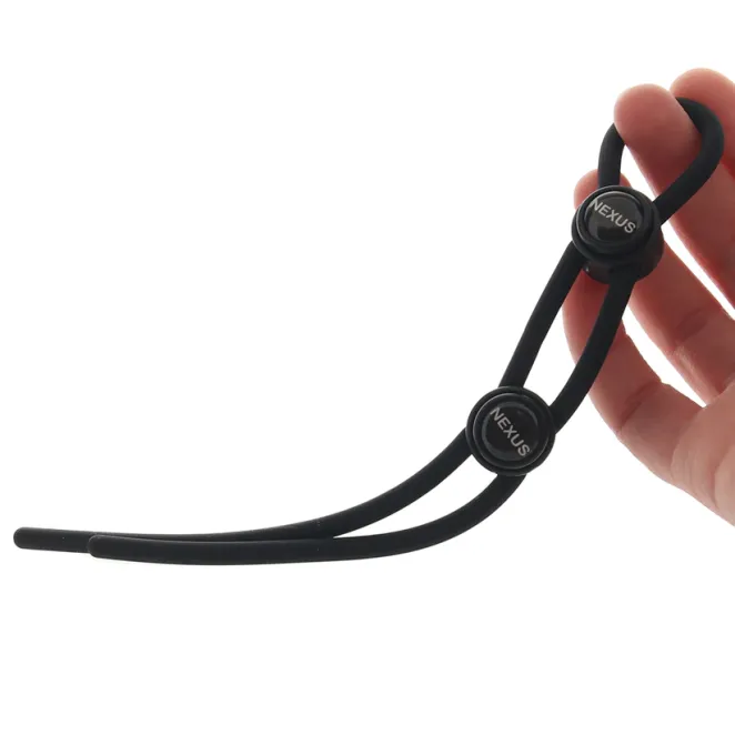 Nexus Forge Adjustable Silicone Cock and Ball Lasso Ring Black