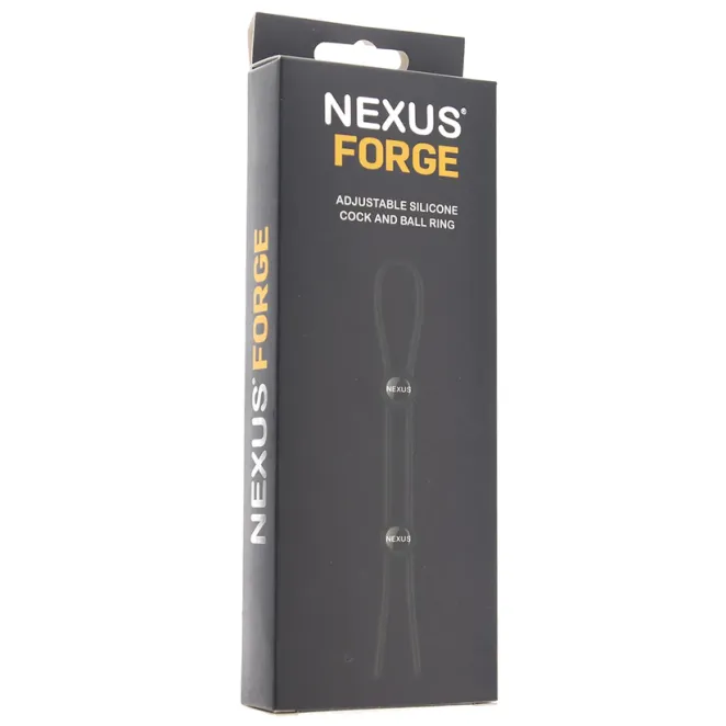 Nexus Forge Adjustable Silicone Cock and Ball Lasso Ring Black