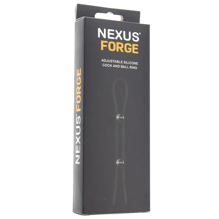 Nexus Forge Adjustable Silicone Cock and Ball Lasso Ring Black Nexus Forge Adjustable Silicone Cock and Ball Lasso Ring Black