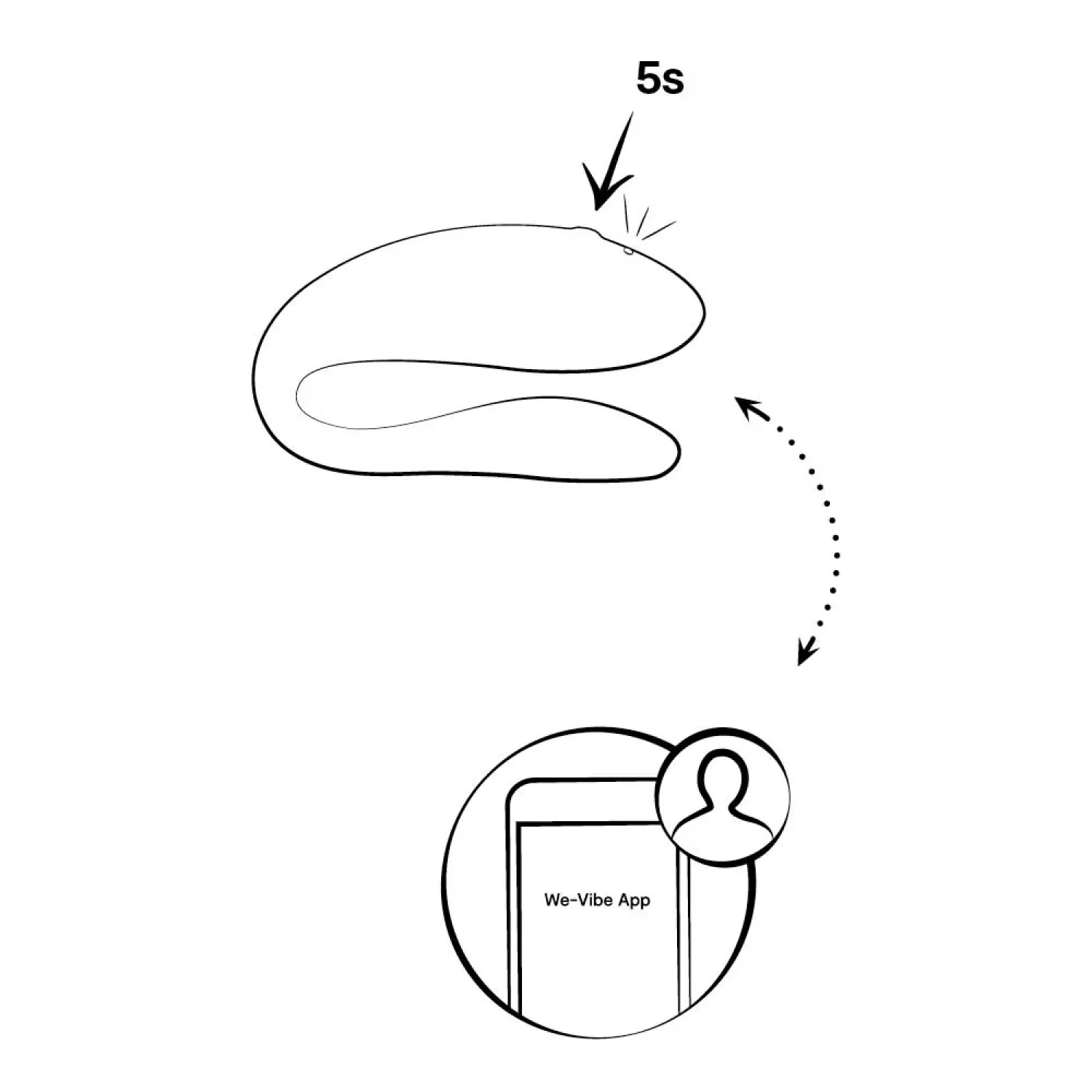 We-Vibe Sync Lite App-Controlled Couples Vibrator Aqua