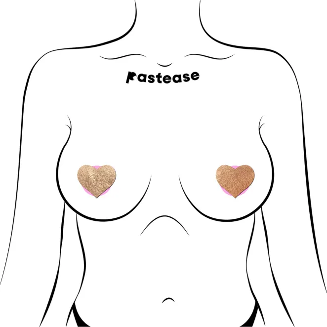 Pastease Petites Liquid Hearts Pasties Rose Gold 2-Pack (86928) | SlipDix.com